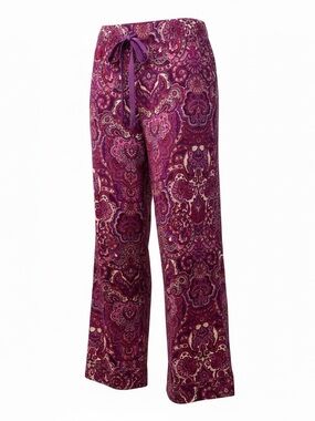 Soma Cool Nights Paisley Lounge Pajama Sleep Pants Purple Pink Women Medium